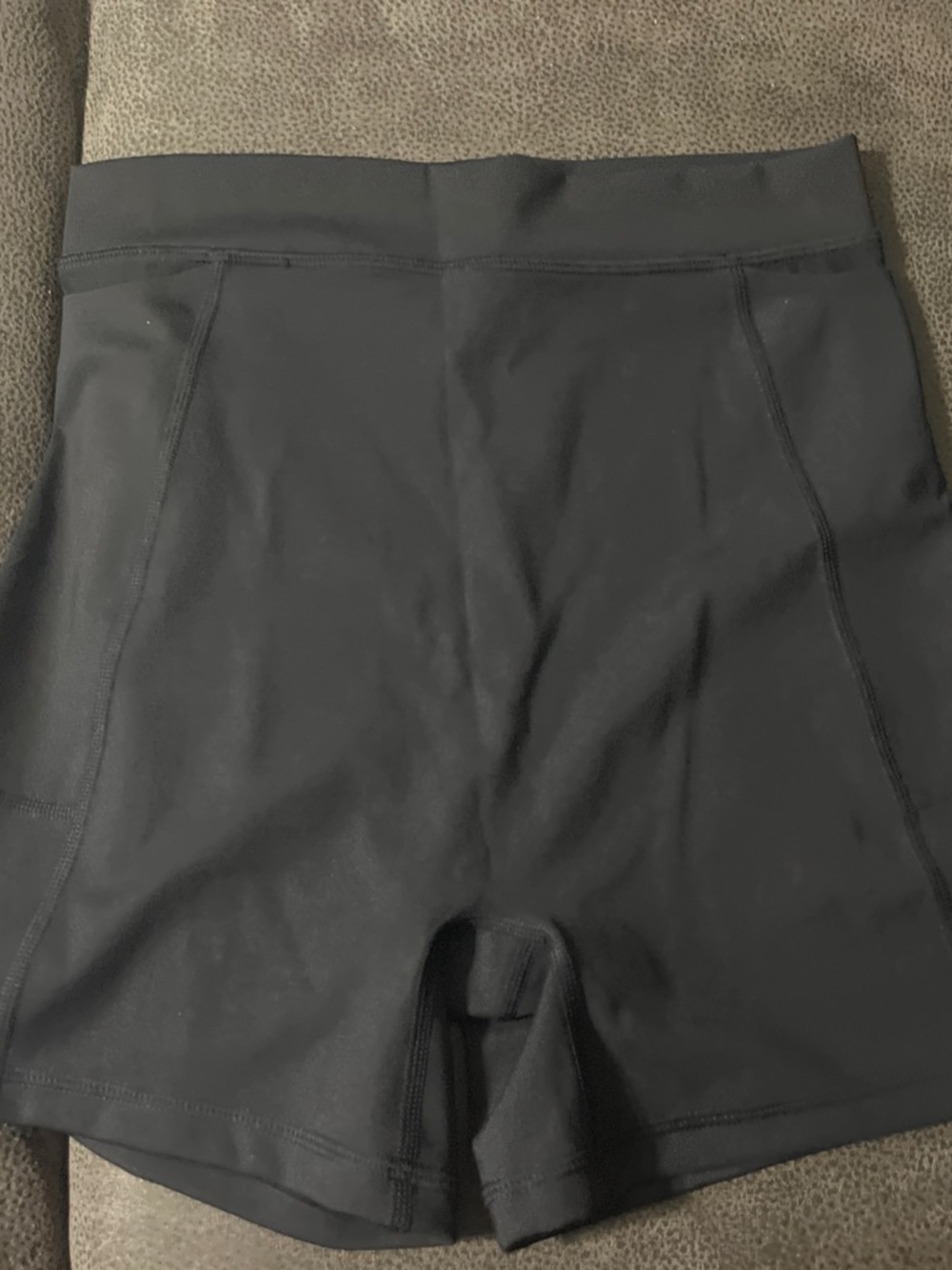High-Rise Black Athletic Biker Shorts for Women